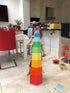2 TOWO Wooden Stacking Boxes Rainbow Colours-Nesting and Sorting Cups Blocks for Toddlers-Stacking Cubes Educational