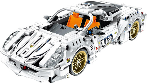 STEM Car Toy Building Gift for Age 6+ - 437 Pcs Pull-Back Super Car Building Block Take Apart Toy
