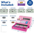 Learning Resources Pretend and Play Calculator Cash Register Pink - Money for Kids, Math Games, Playstore Grocery