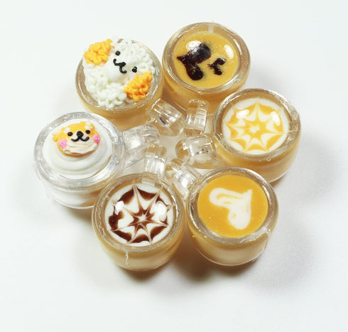 6 Mix Coffee Latte Art Dollhouse Miniature Tiny Beverage Accessories for Collectibles