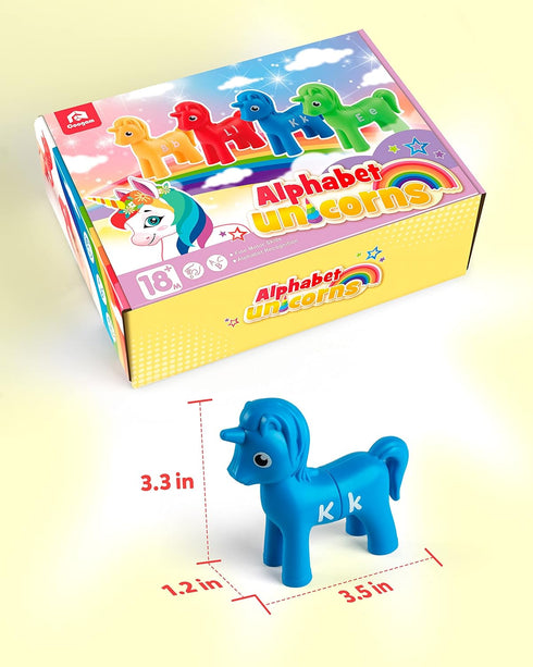 Coogam Unicorn Uppercase & Lowercase Letters Matching Game, 13pcs Double-Sided ABC Letter Toys for Toddlers