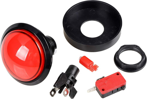 EG STARTS 5X Arcade Buttons, 60mm Dome 2.36 inch LED Push Button for Arcade Machine Video Games