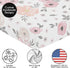 Sweet Jojo Designs Fitted Baby Crib Sheets (Pink/Grey Boho Floral) for Girls, Standard Size
