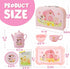 Set 47PCS Sets 3-5 Lajeje Pink Barn Tea Party for Little Girls, Farm Animal Pretend Play Tea Time Kit, Tea for Toddlers