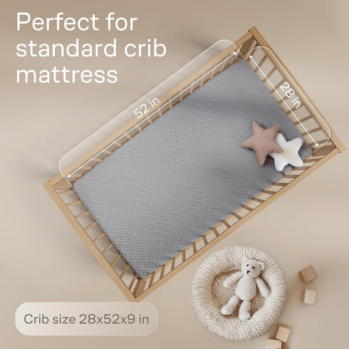 2 Pack 100% (52x28, Niagara Crib Waterproof Mattress Protector, Soft Breathable Crib Mattress Protector with Deep