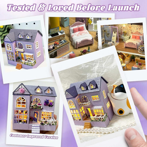DIY Miniature Dollhouse Kit - Happy House with Furniture for Creative Fun
