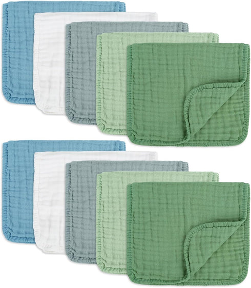 NUEUAP Muslin Burp Cloths, Soft, Breathable, Skin-Friendly and Non-irritating.Baby Essentials .Size 20X10 Inches,Easy