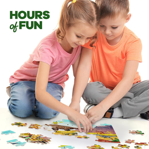 Glow in The Dark 100 Piece Dinosaur Puzzle for Kids - Jigsaw Toys for Boys & Girls Ages 6-8, Dino Gifts
