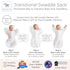 Amazing Baby Transitional Swaddle Sack - Arms Up Half-Length Sleeves & Mitten Cuffs, Swaddle for Newborn, Small, 0-3