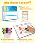36pcs 3 4 5 Coogam Handwriting Drawing Practice Cards, Alphabet Number Painting Coloring with Pens, Double Sided Write