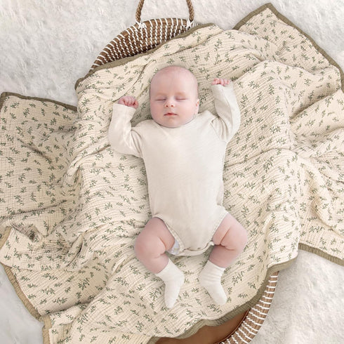 4 47"x47" lulumoon Muslin Baby Blanket for Unisex - Soft Cotton Receiving Blanket for Infant - Layer Reversible