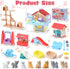 Golray 66Pcs Cat Toys for Kids, 3 In 1 Pet Pretend Play Toys with Cat Figurines, DIY Cat Tree & Playground