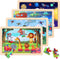 Wooden Educational Jigsaw Puzzles for Preschool Kids Ages 3-5, 4-Pack with 20