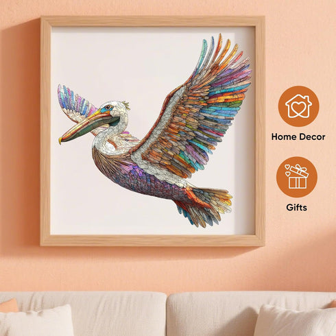 Puzzles,300 5MM 15.6 15.4 Inch Wooden Puzzles for Adults Cormorant Bird Jigsaw Pieces Thick, Unique Shaped Cormorant