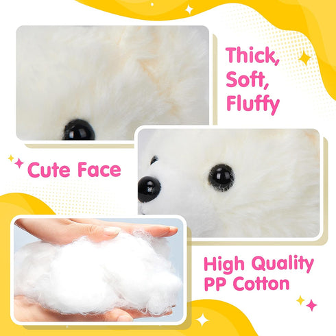 BSTAOFY Light Up Polar Bear Stuffed Animal, LED Night Light Plush Toy, 11'', White Gift for Kids