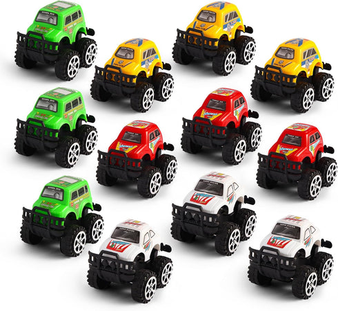 Manmel 12 Pack Pull Back Cars for Kids, Bulk Mini Racing Vehicles Monster