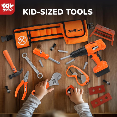 Set Set 3 4 5 6 7 8 TOY Life Kids Tool with Kids Tool Belt & Toy Drill, Toddler Tool for Kids Pretend Play, Toy Tools