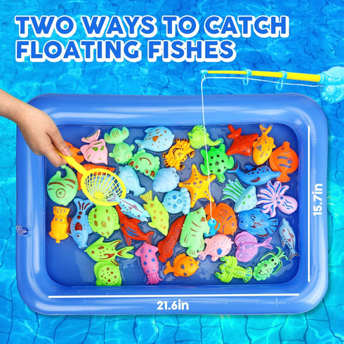 2-Player 3-5 Set TOY Life Magnetic Fishing Game for Kids - Toddler Fishing Pole with Fish Toys - Bath & Pool Toys