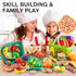 85Pc Sets 2 Kidsciety Pretend Play Food for Kids Kitchen, Cutting toy food with Baskets, Play Kitchen Accessories
