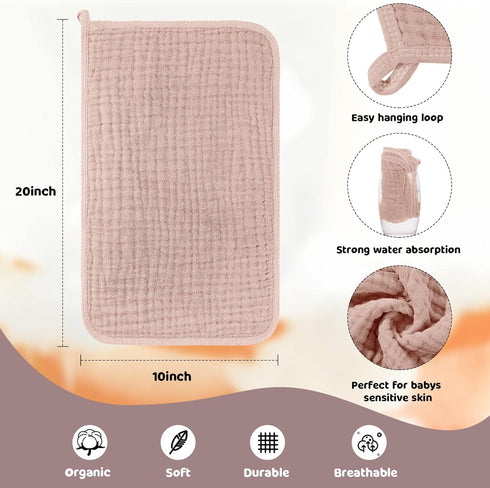 8 Pack Baby Burp Cloth Muslin Sets Unisex Bibs Muslin Burp Cloth Cotton Burp Rags Absorbent Soft Burping Cloth