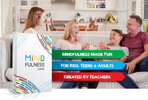 Mindfulness Therapy Game: 50 Cards for Kids, Teens & Adults to Teach Social Skills, Self Care & More