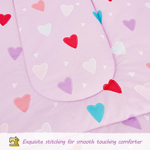 Sets, Set, Set Viviland Purple Heart Toddler Comforter Cute Girls Toddler Bedding Soft Microfiber Toddler Bed