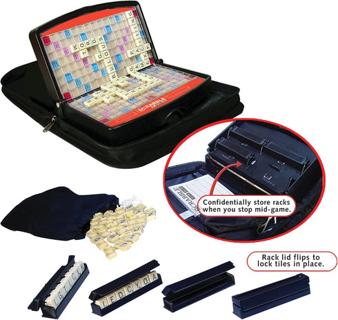 Winning Moves Games Scrabble to Go USA, a Travel Version of The World's Favorite Word Game for 2 to 4 Players, Ages 8+