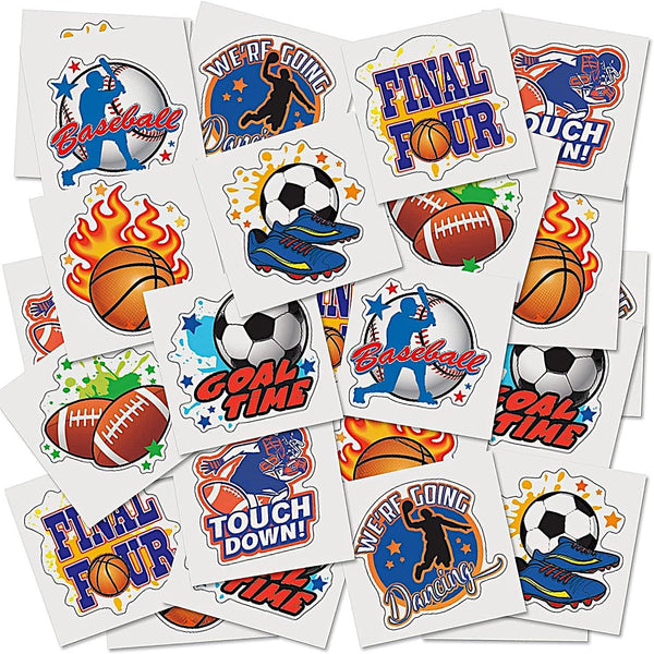 ArtCreativity Sports Individual Pre-Cut Temporary Tattoos for Kids, Pack of 144 Non-Toxic Sport Tattoos (2 Inch)