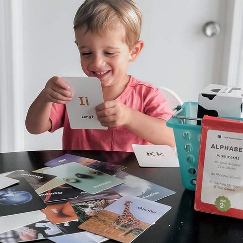 Think Tank Scholar Alphabet Flash Cards (ABC) for 2-4 Years, Learning Phonetic Sounds for Kids Speech Development, All