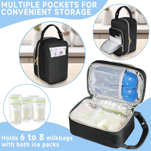 ZIOZERTT S1 S2 Pack,Bag Breast Pump Bag Compatible with Spectra and with Insulated Compartment and Water Resistant