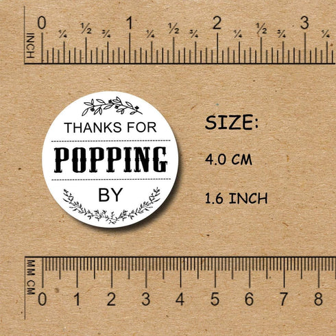 120 Ready to Pop Stickers - Baby Shower Favours, Thanks for Popping by, 1.6 Inch Round Design