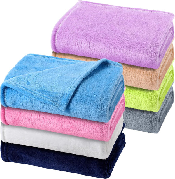 Reginary 8 Pcs Fuzzy Baby Blankets Bulk 30" x 40" Toddler Nursery