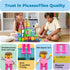 PicassoTiles Magnetic 4 Family Action Figures Toddler Toy Expansion Pack for STEM Learning