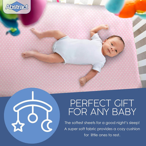 Abstract Pack 24"x38" Mini Crib Cotton Sheets - n Play Sheets Fitted- Ultra Soft Crib Sheets for Boys Girls Baby