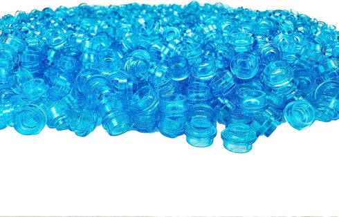 1050PCS Transparent Blue 1x1 Round Plates | Bulk Building Blocks Parts and Dots Pieces Compatible with Leading Brands
