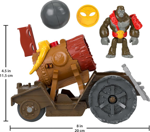 Fisher-Price Imaginext Preschool Toys 4-Piece Gorilla Cannon Launcher Figure Set for Kids Ages 3+ Years Pretend Play