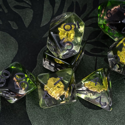 UDIXI 7PCS Polyhedral D&D Dice Set, Wolf Head 7-Die DND Dice Set for Role Playing Games