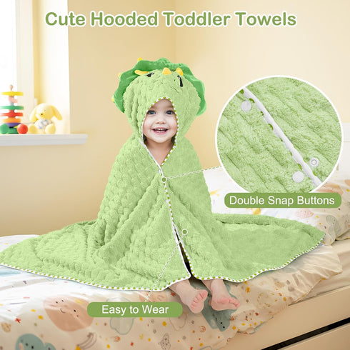 55x28 inch 1-5 FIOBEE Toddler Bath Towel with Hood Baby Towels, Large Soft Absorbent Kids Hooded Towels for Years Old