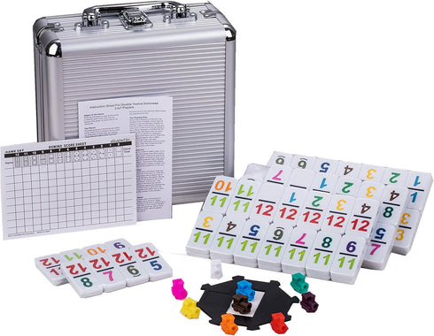 Doublefan Mexican Train Dominoes with Color Numbers,Double 12 Numerical Domino Game, Chicken