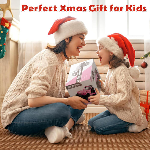 2.4Ghz 3 NQD RC Cars with DIY Sticker, Pink Remote Control Car for Girls, Jeep RC Trucks, Little Girl Toys Birthday