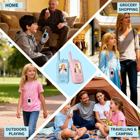 NFunalk 3-12 Video Walkie Talkies, Kids Adventure Toys with Screen, Video Walkie Talkies for Kids with Voice Changer