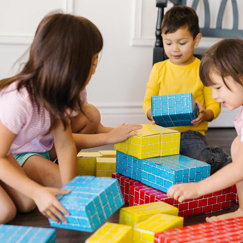 Melissa & Doug Jumbo Extra-Thick Cardboard Building Blocks - 40 Blocks in 3 Sizes for Pretend Building