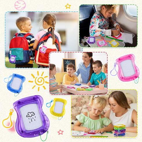 Aodaer 36 Pieces Mini Magnetic Drawing Board with Pen, 4 Inch Erasable Doodle Board for Birthday Gifts