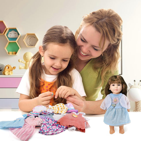 AISYAH Clothes,12 Sets 12 13 14 Inch Girl Doll Doll Clothes Dress for Dolls, Lovely Baby Doll Outfits Accessories