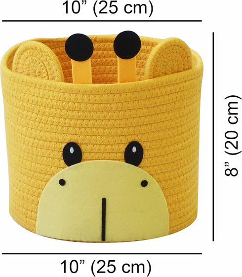 T&T Homewares Small Giraffe Baskets for Baby Diaper Organizer, Nursery Storage Room Decor, Kids Room Organizer, Cat Dog