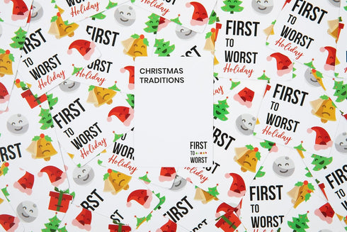 FIRST TO WORST Holiday Edition Party Game - A Festive Card Game About How Your Friends & Family Rank Things - Perfect