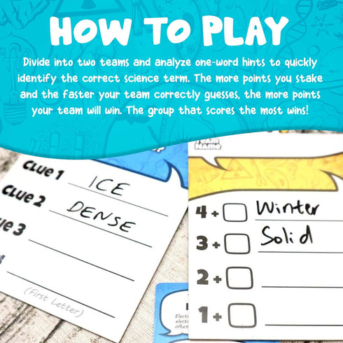 Genius Games Nerd Words: Science! - Group Games for Adults, Party Games for Families, Kids, Teens, Classrooms