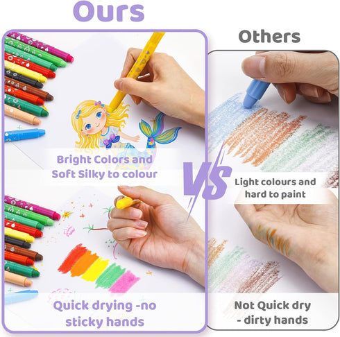 DreamyCandy Toddlers,24 Set,Gift DreamCandy Twist Crayons for Colors Non Toxic Washable Crayons for Kids,Art Supplies