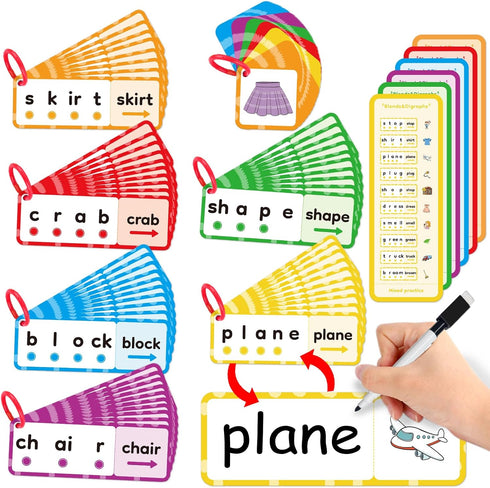Blends & Digraphs Cards, Phonics Games for Toddlers Kids, Learn to Read, Spelling Reading Learning Activities