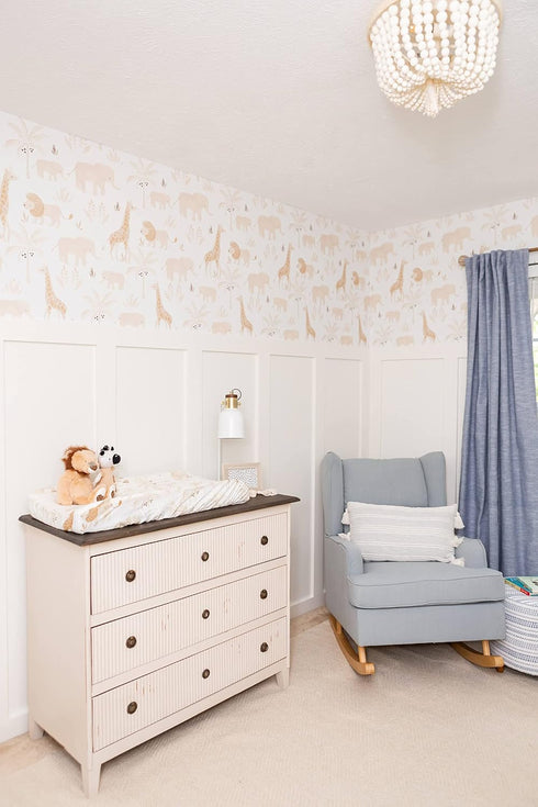 Crane Baby Safari Animal Print Fitted Crib Mattress Sheet & Changing Pad Cover